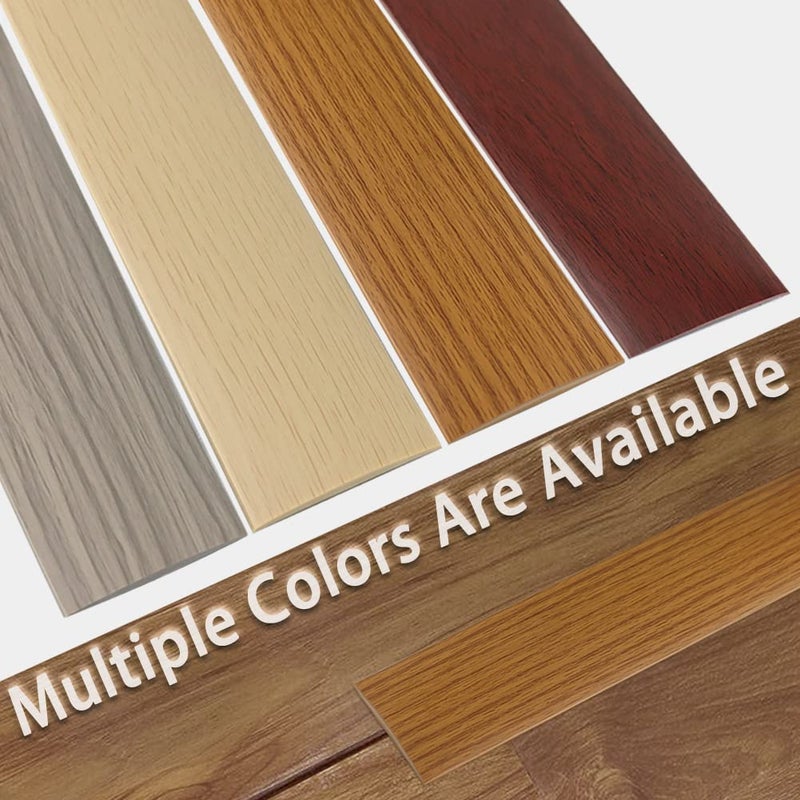 LSGCQ Floor Transition Strip 1.57"" Self Adhesive Flat Vinyl Flooring Transitions Strip with Strong Backing Wood Grain 4cm, 3.28FT, Brown Wood Grain - Image 4